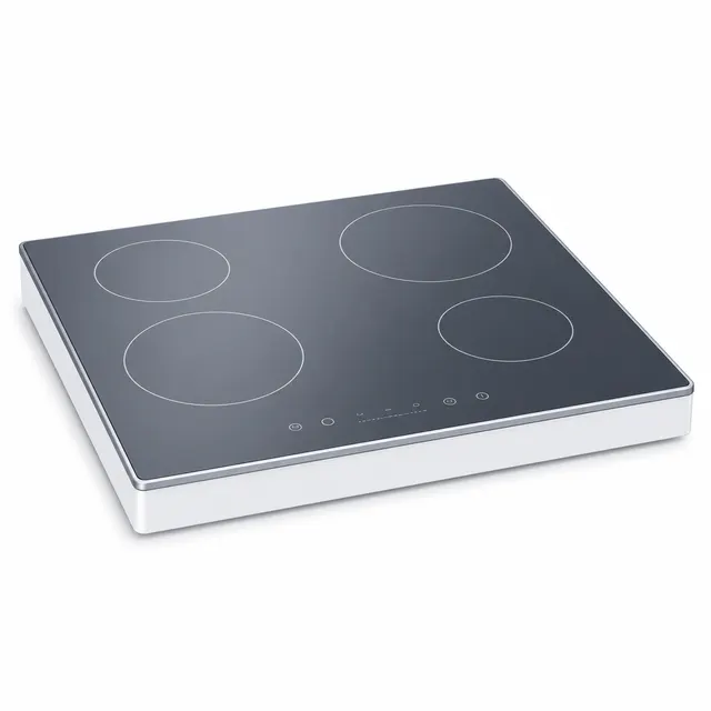 Cooktop de vidro preto visto em ângulo